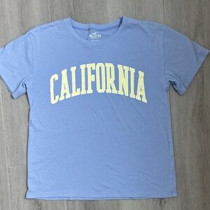 Hollister Light Blue with yellow  California Tee size Xs